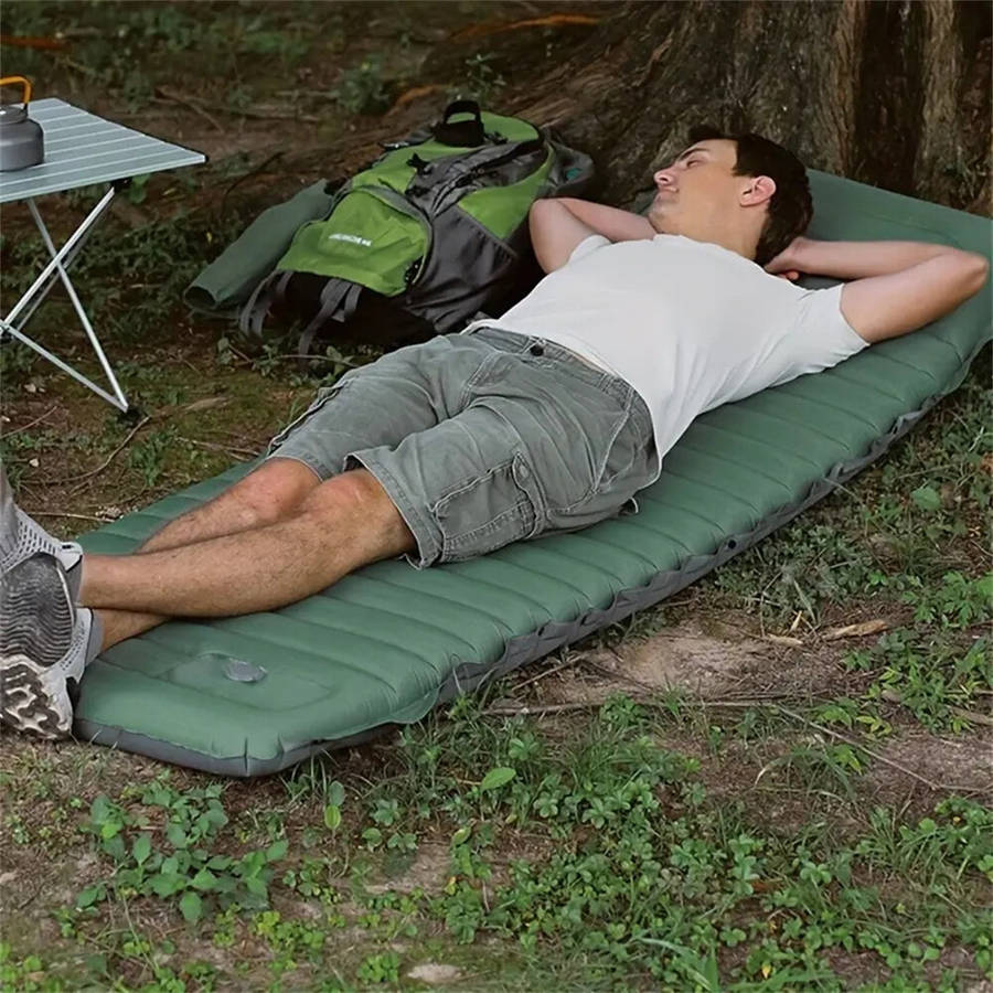 Green - IPRee Ultralight Self-inflating Air Mattress Widen Sleeping Pad Splicing Inflatable Bed Beac