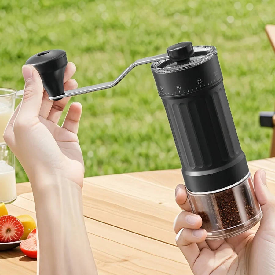 Black - Comfook Manual Coffee Grinder 40-Gear Adjustment Ceramic Grinding Core Home Coffee Utensils