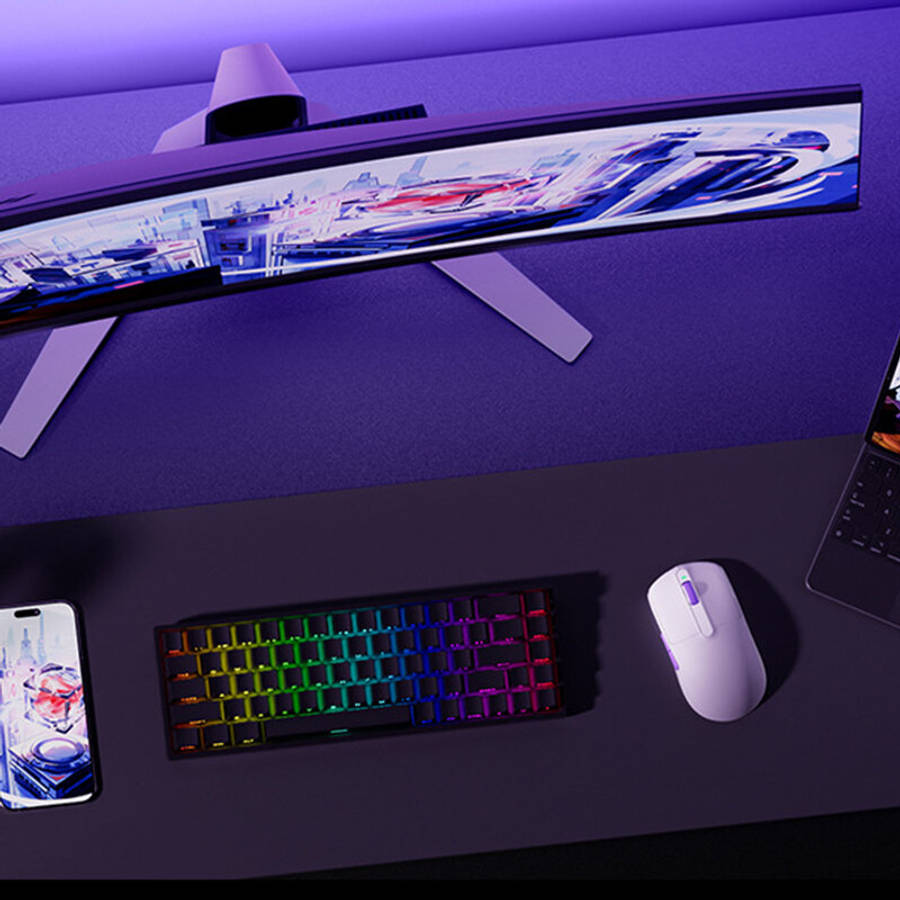 White - AKKO V9 Master Gaming Mouse Tri-mode PAW3955 Sensor Max 65000DPI Dual 8K Return Rate 39g Lig