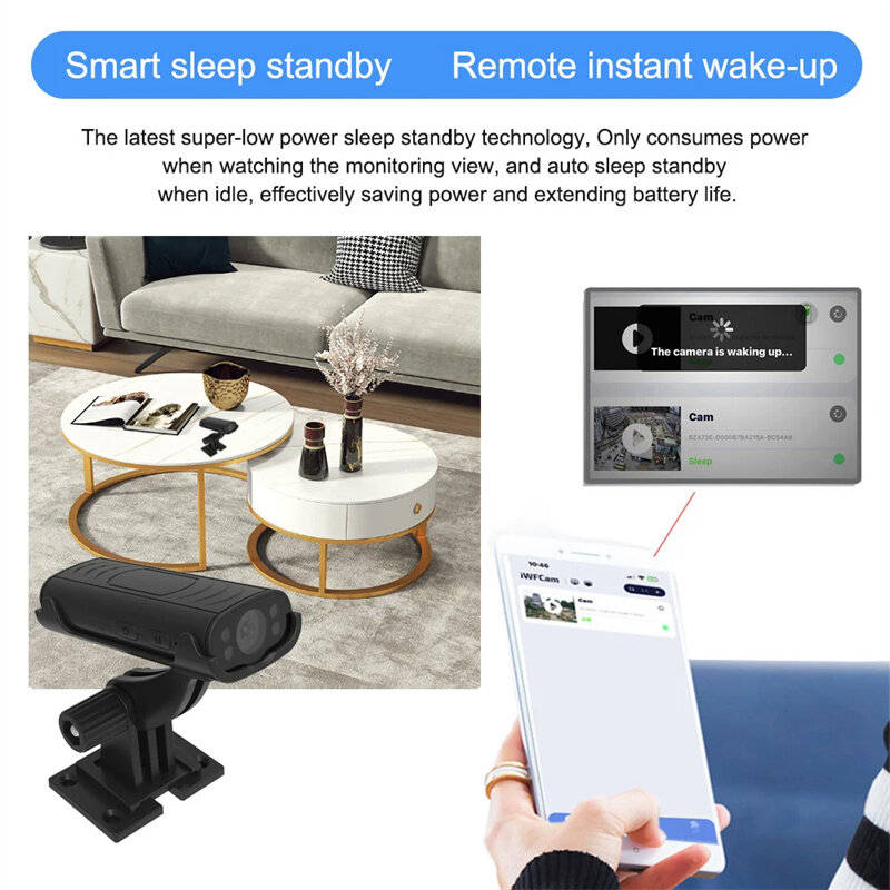 M2 Mini Wireless WiFi Remote Monitor Camera Smart Sleep Standby Long Battery Life Remote Wake-up APP