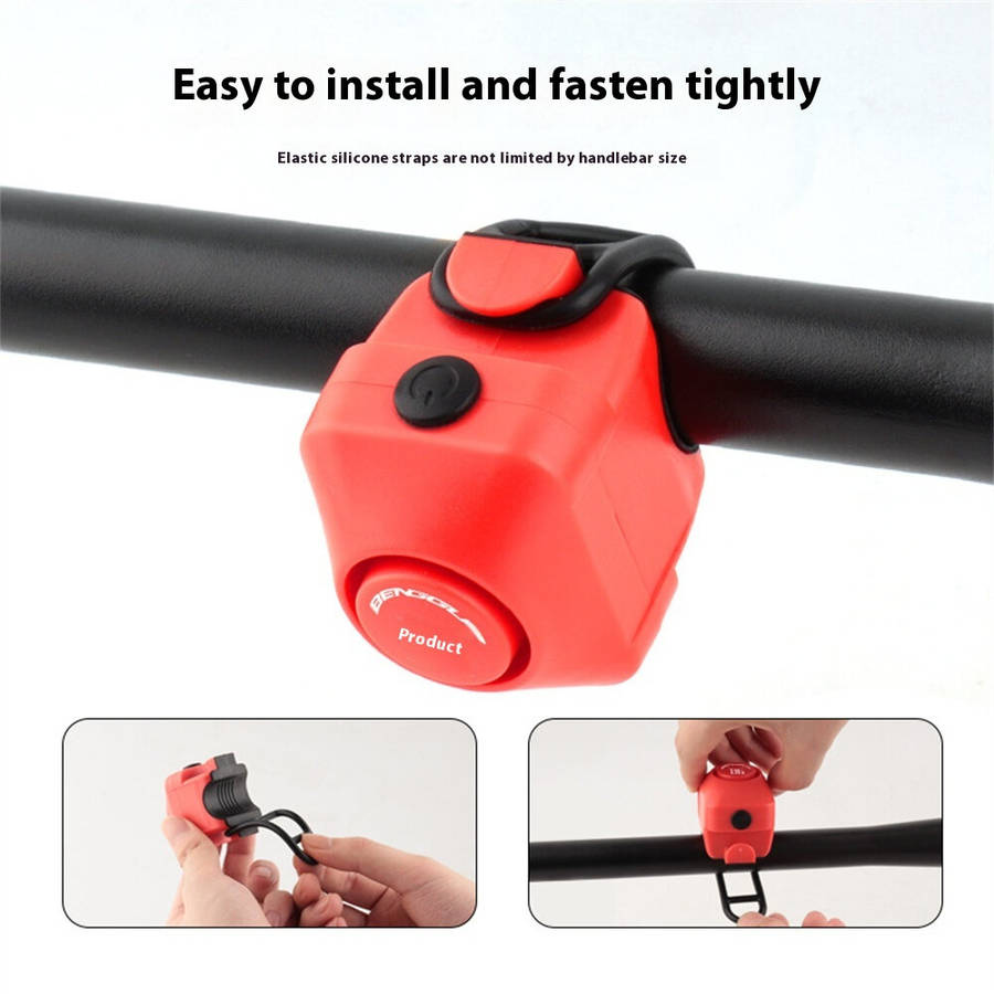 Black - BENGGUO 110dB Bike Electronic Horn Type-C Charging Warning Safety Bicycle Mini Alarm for MTB