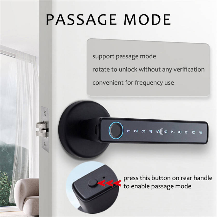 WAFU WF-F6 Tuya Smart Fingerprint Door Lock Aluminum Alloy Keyless Entry 5 Unlock Methods App Contro