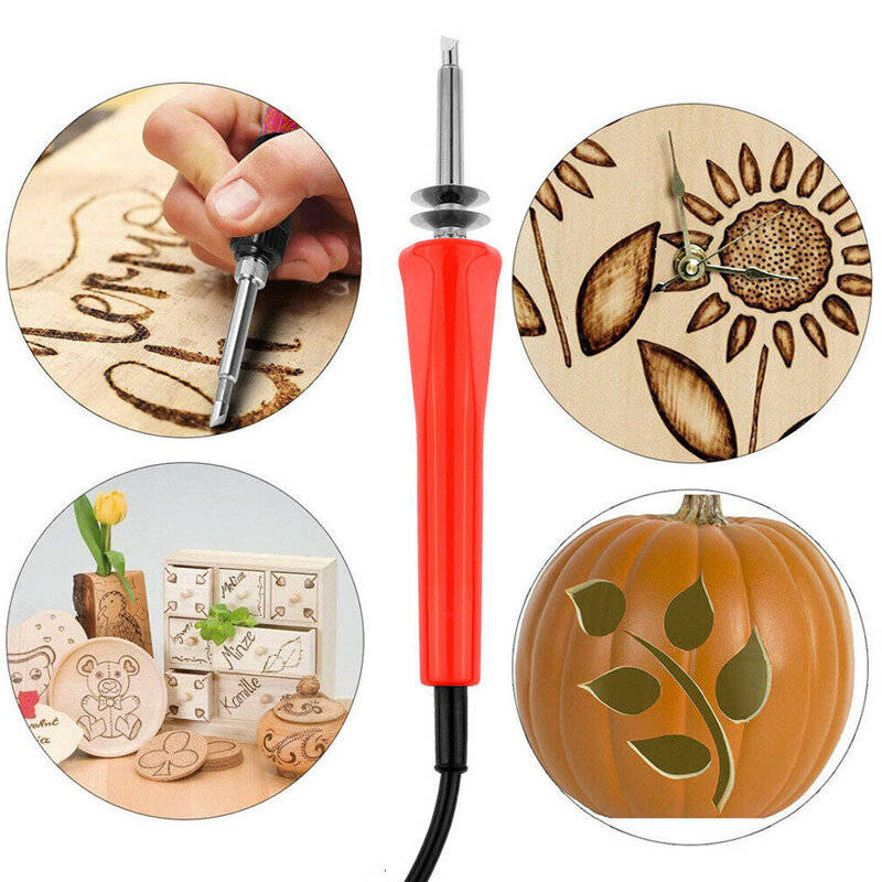 7Pcs Electric Wood Burning Tool Kit Craft Set Soldering Pyrography Art Pen Tips