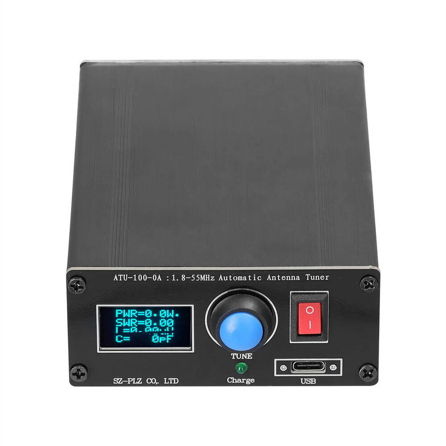 ATU-10-0A 20W 1.8-30MHz Mini Automatic Antenna Tuner OLED Display Aluminum Alloy Outcase with1800MAh