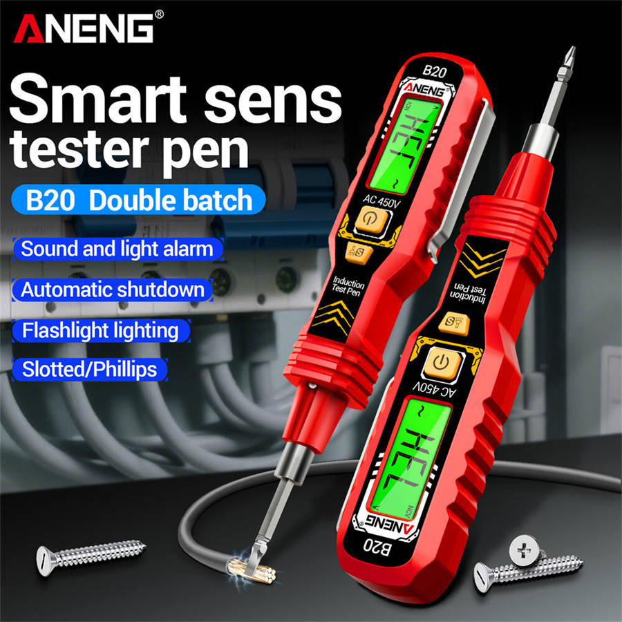 Black - ANENG B20 Smart Voltage Tester Pen Non Contact and Contact AC Voltage Detection 30-1000V Dua