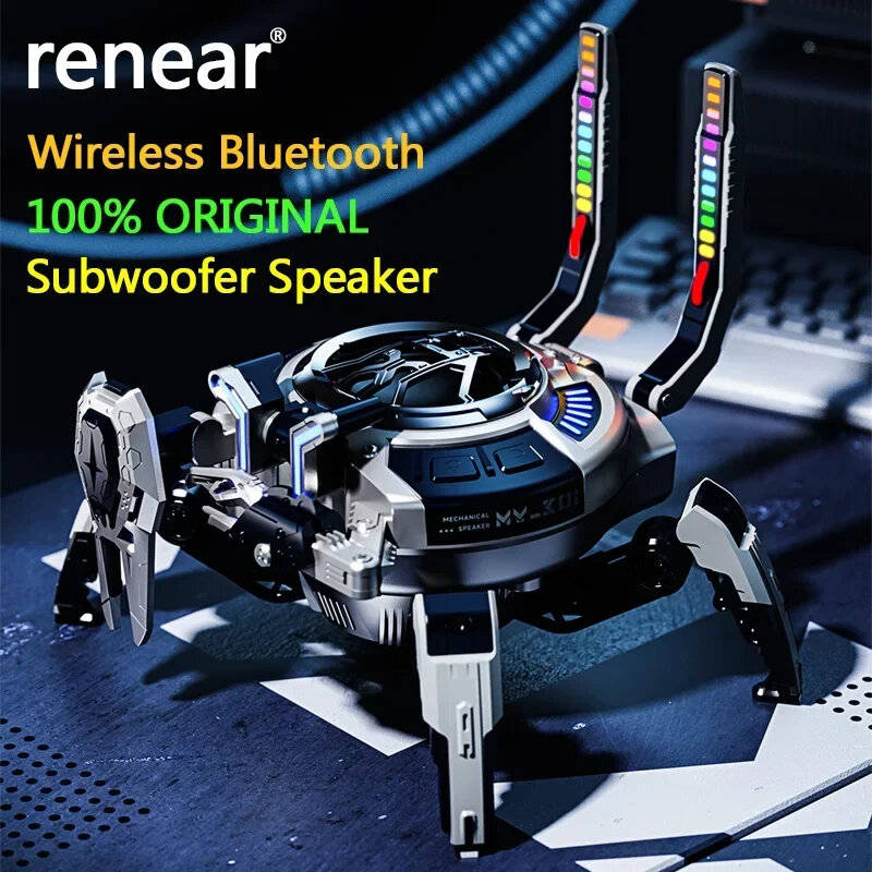 Blue/Grey - 2500mAh Machine Audio Dynamic RGB Lighting Bluetooth Speaker Wireless Subwoofer HIFI Box