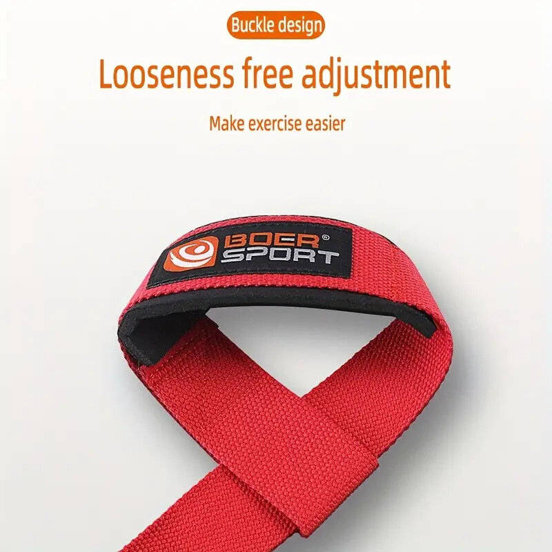 Red - BOER Sports Hand Support Straps Cross Type Design Mens Workout Gym Straps for Weightlifting Fi