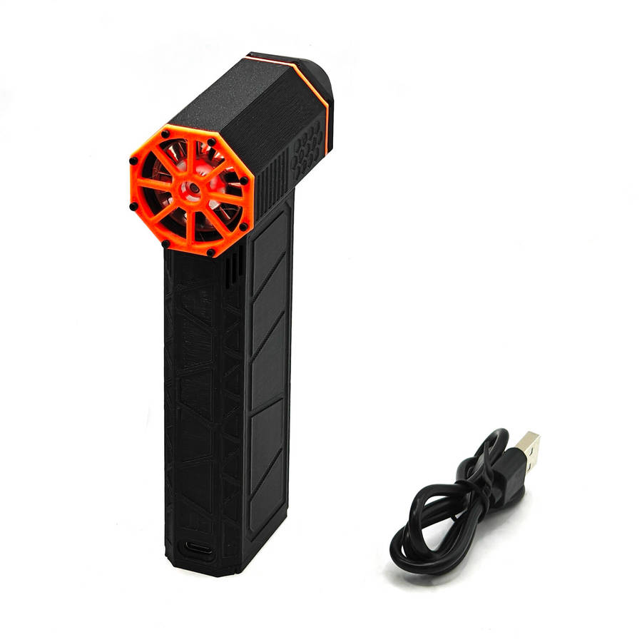 Black - Super Power Turbo Fan 130,000 RPM Brushless Motor 52m/s Wind Speed 3000mAh Battery 4 Hours R