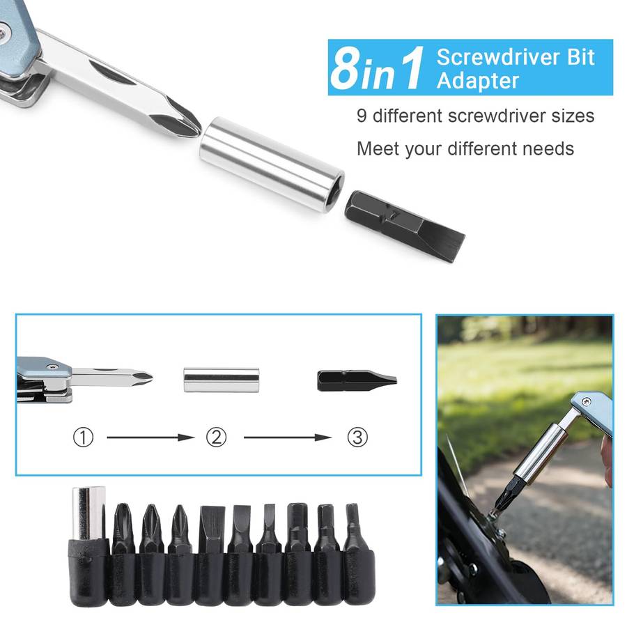 Grey - NexTool W2 8 In 1 Multi Tool Foloding Light Wrench Pliers Multi-functional Spanner Screwdrive