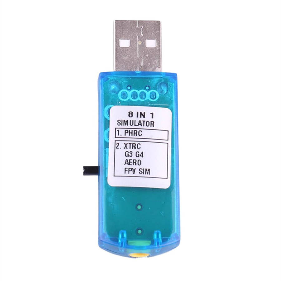 Blue - 8 in 1 USB Flight Simulator with Cable for Phoenix5.0 XTR5 FMS G4 FPV Racer Drone Airplane He