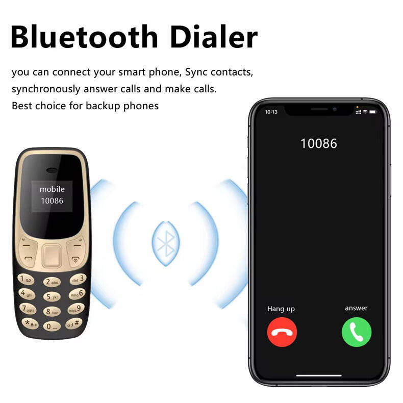 Blue - BM10mini GSM 0.66 inch Dual SIM Card Dual Standby Press Buttons Voice Changer Mini Finger Mob