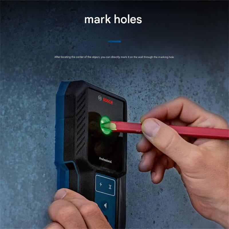 Blue - GLM100-23 Laser Distance Measurement Tool 100mm Detection Depth IP54 Waterproof Compact Desig