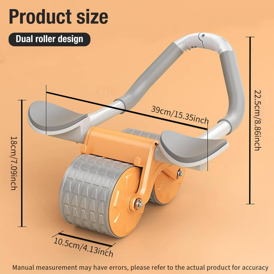 Orange - KALOAD 2 Wheel Automatic Rebound Smart Counting Abdominal Elbow Support with Phone Holder F