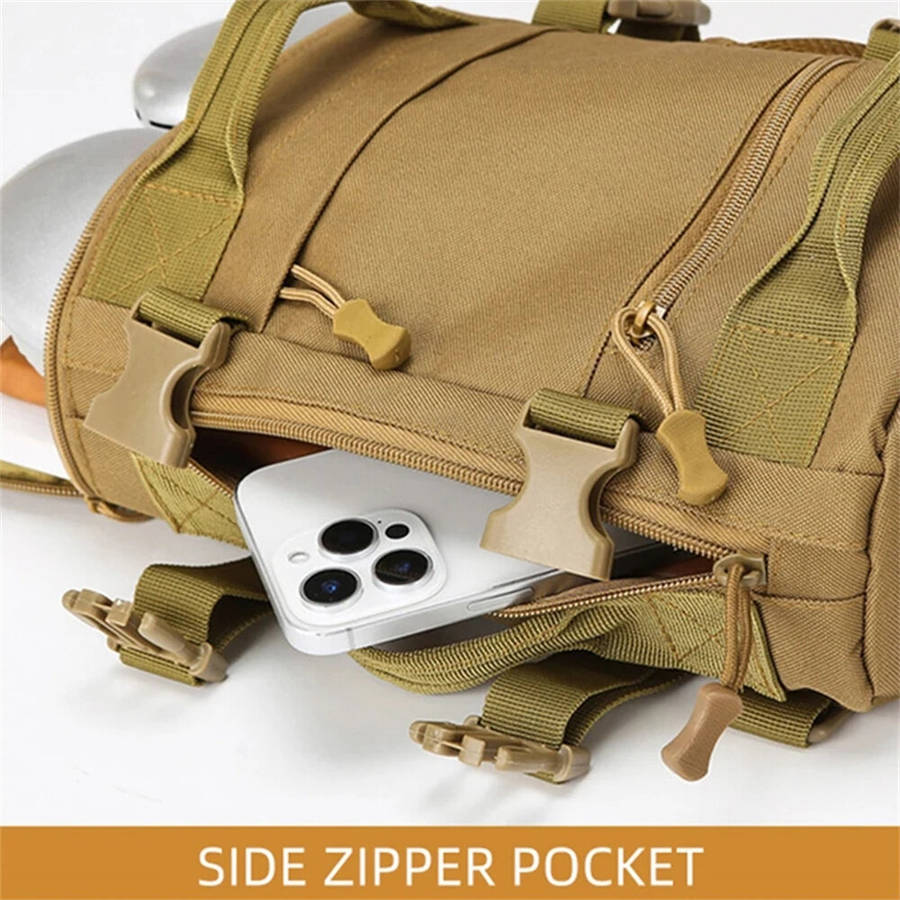 Black - IPRee Tactical Camping Chest Bag Outdoor Hiking Trekking Fishing Cycling Pack Portable Trave