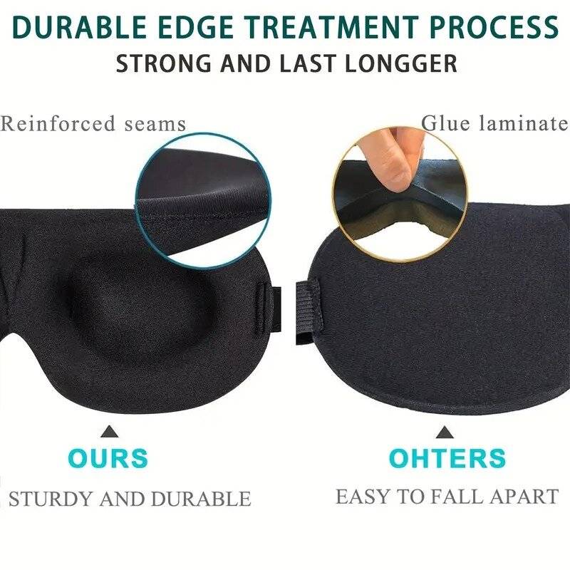 Black - KALOAD 3D Stereoscopic Sleep Eye Mask Sleep Magic Memory Sponge Black Shading Breathable Qui