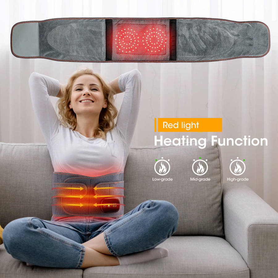 Gray - 5000mAh Hot Red Light Heating Massage Pads Intelligent 3 Temperature Adjustable Levels Electr