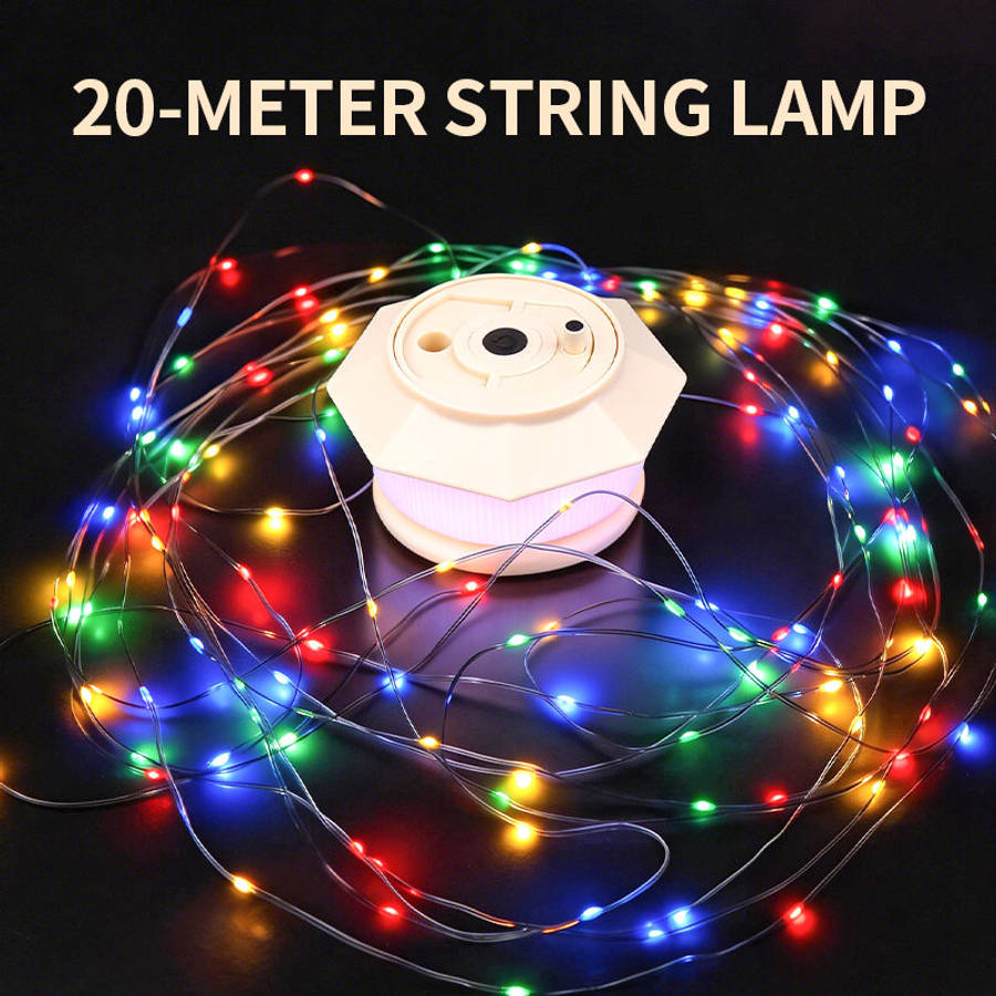 Green - Bikight T-16A Outdoor Camping Atmosphere Light 20m LED String Lamp 1800mAh USB-C Rechargeabl