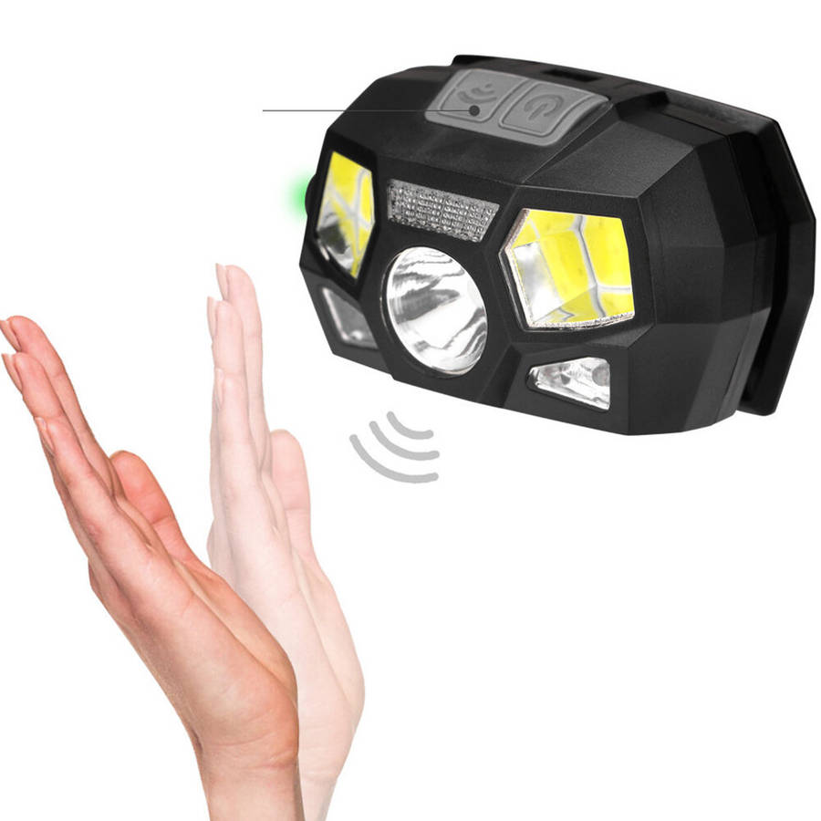 Black - XPE+COB+LED 800LM Induction Sensor Headlamp 5 Modes IP65 Waterproof Flashlight Cycling Climb