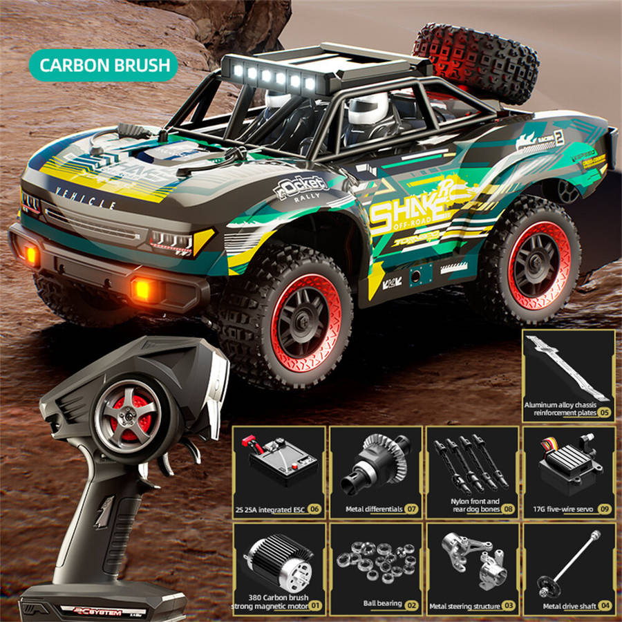 Green - JJRC C8820 RTR 1/18 2.4G 4WD 31km/h RC Car Short Course Off-Road Truck LED Light Full Propor