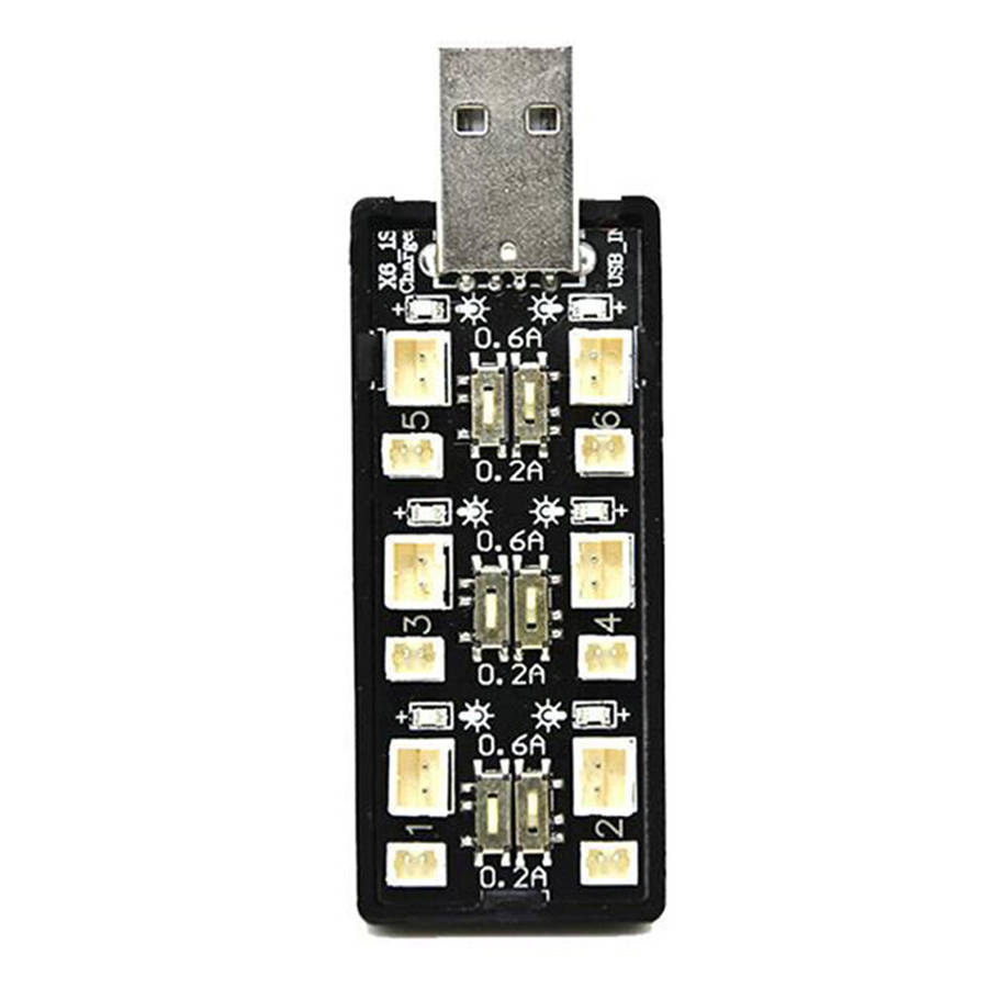 3.7V General Voltage - 1S 6CH USB Charger 3.7V/4.2V 3.8V/4.35V Charging Hub Board PH1.25 Ph2.0 Adapt