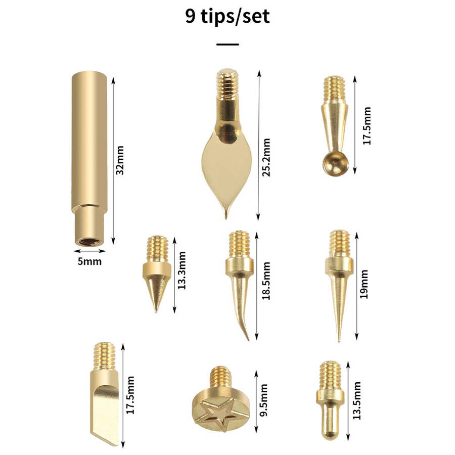 220V EU Plug - Toaiot Heat Insert Nut Iron Tip Hot Melt Heat Set Insert Tool Soldering Iron Tip 3D P