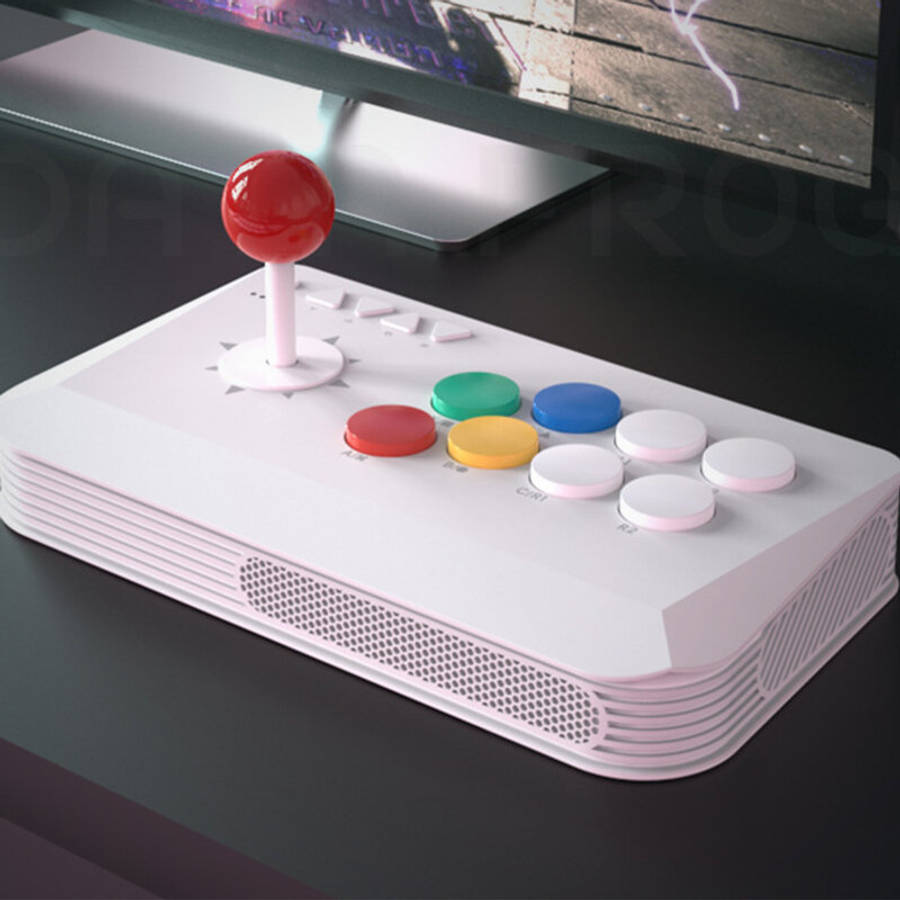 White - DATA FROG Y5A Three Mode Arcade Fighter Stick for PC Android iOS Switch PS3 Linux with Blue