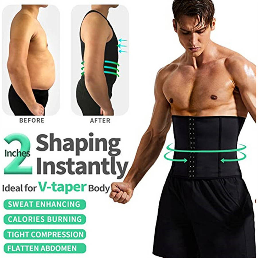 3XL - Men's Abdominal Belt Posture Corrector Back Support Prevent Injury Waist Belt Belly Shapewear