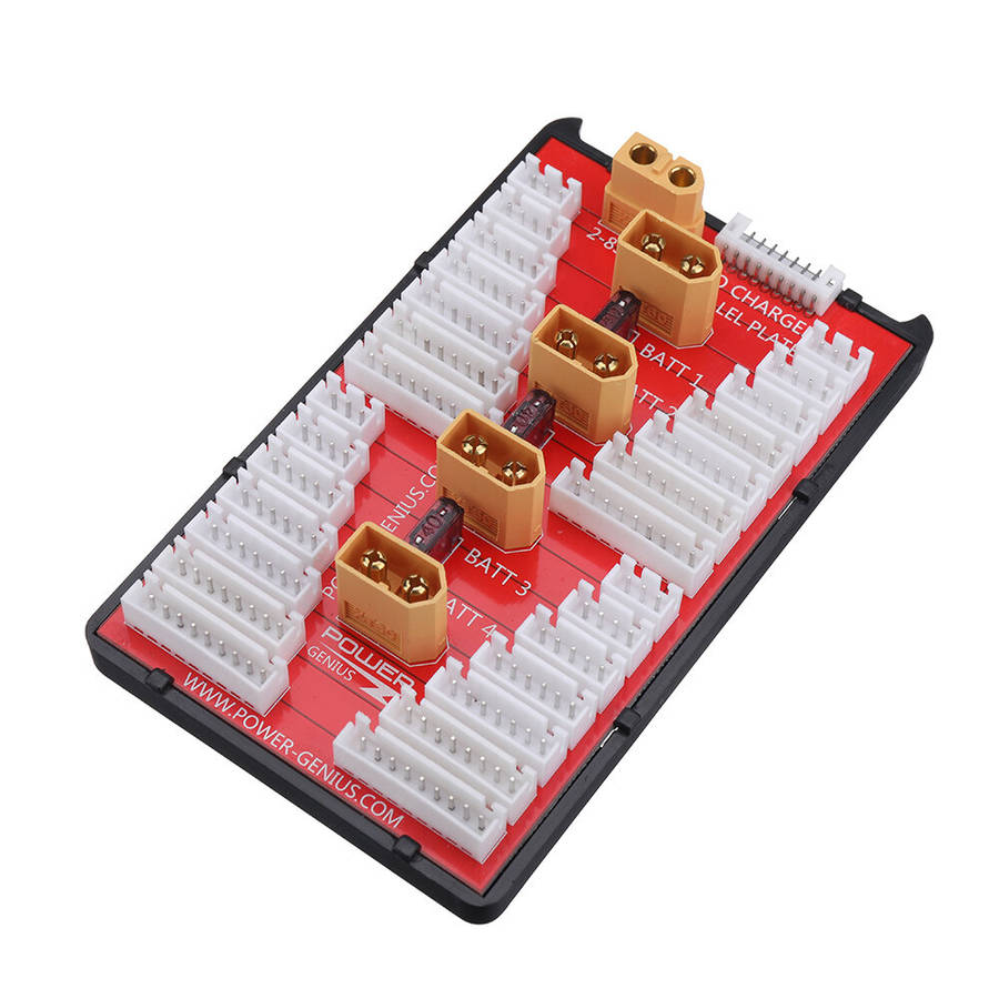 2 IN 1 PG Parallel Charging Board XT60 Plug Supports 4 Packs 2-8S Lipo Battery For RC Models Multico