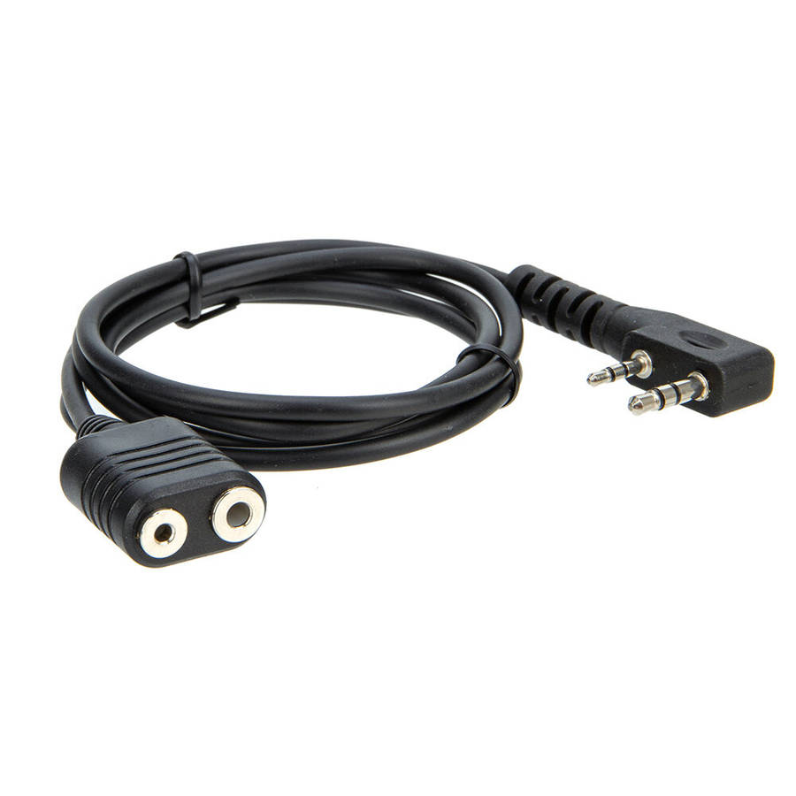 1M K type 2 Pin Speaker Mic Headset Earpiece Extension Cord Cable for BaoFeng UV-5R BF-888s Walkie T