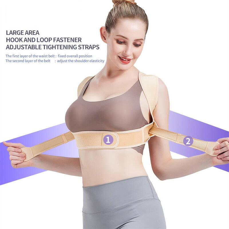 L/XL - PRANASH X2 Upgraded Posture Corrector Adjustable Back Support Belt Spine Back Shoulder Brace