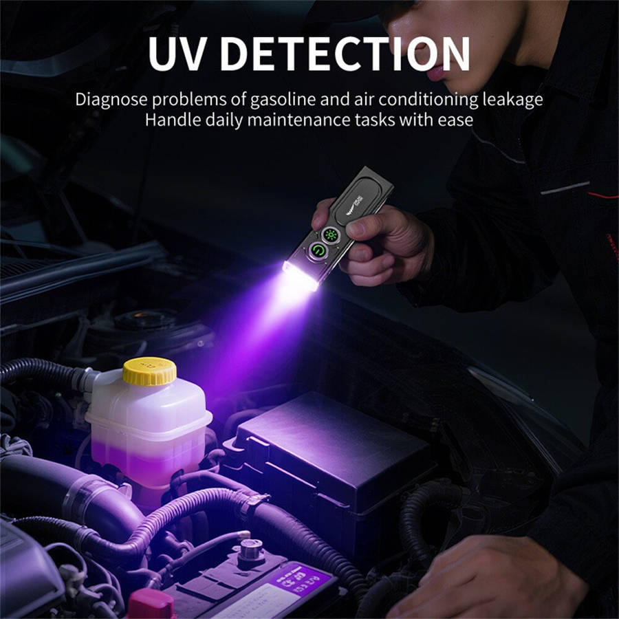 Black - SMILING SHARK Multifunctional Type-C Rechargeable Flashlight With Green Beam Light UV Light