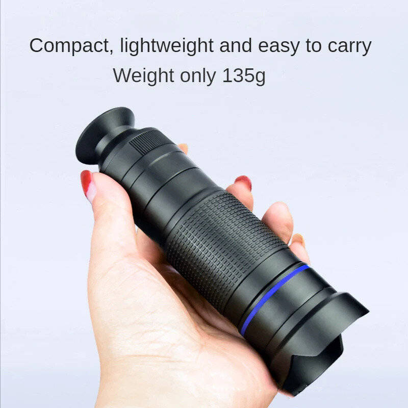 Blue - 36X Phone Camera Telephoto Lens 4 In 1 Clip-on Telecope Zoom Macro Fisheye with Tripod Eyemas