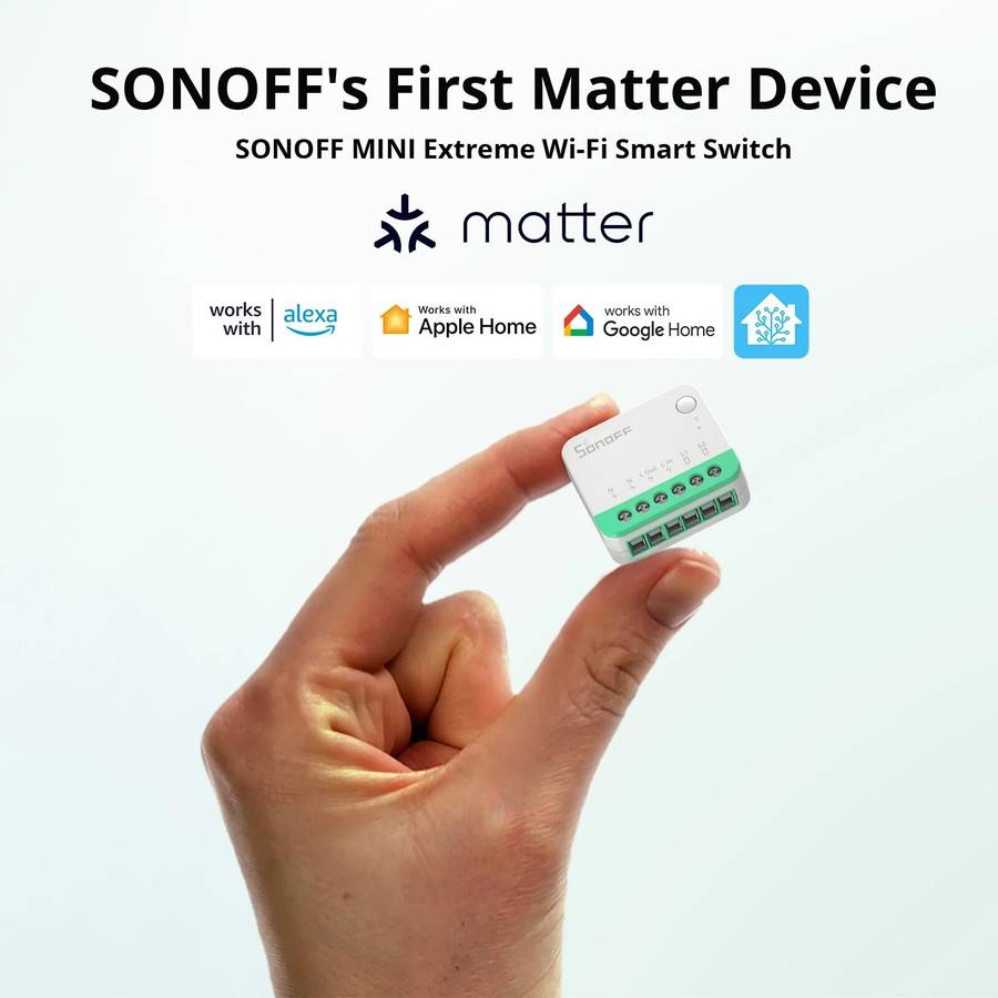 SONOFF MINIR4M MINI Extreme WiFi Smart Home Switch Detach Relay Matter Voice Control with Alexa Goog