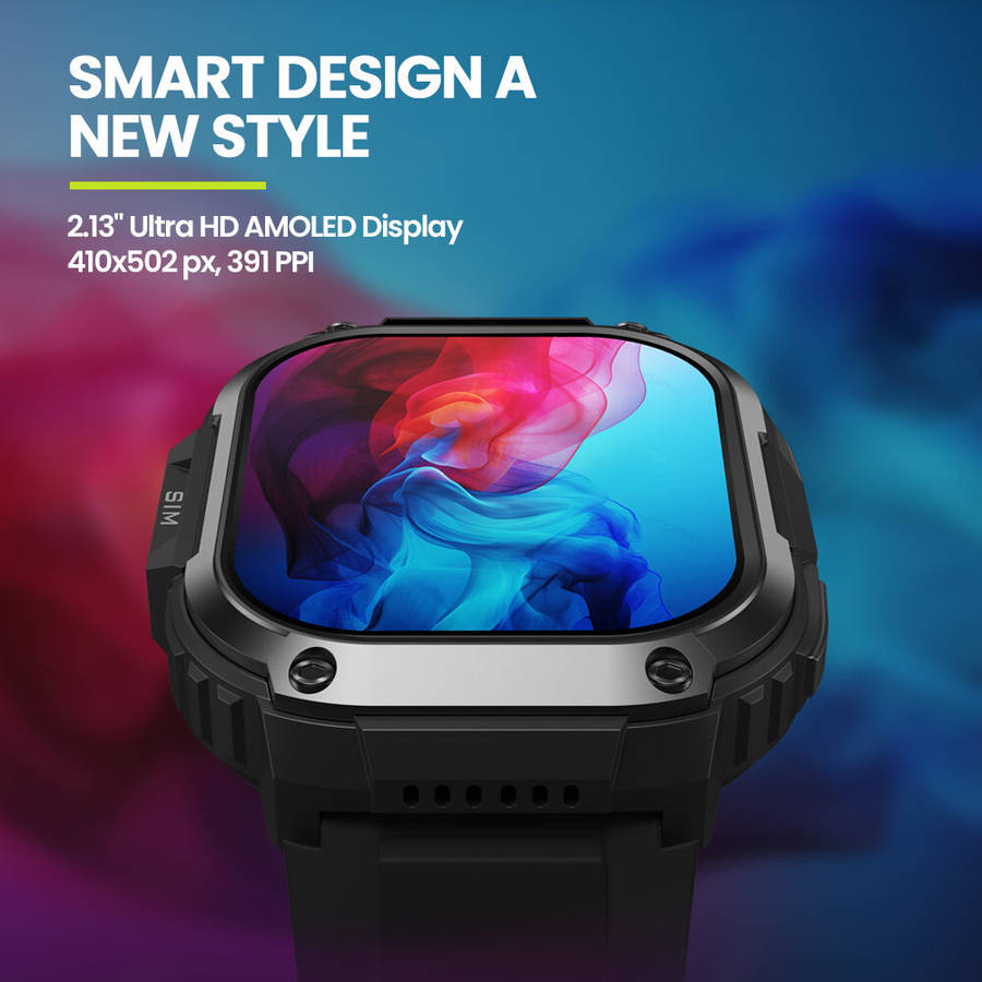 Black - Zeblaze Thors SQ 4G GPS 2.13 inch AMOLED Google Play 2GB+16GB Front Camera Google Maps Andro