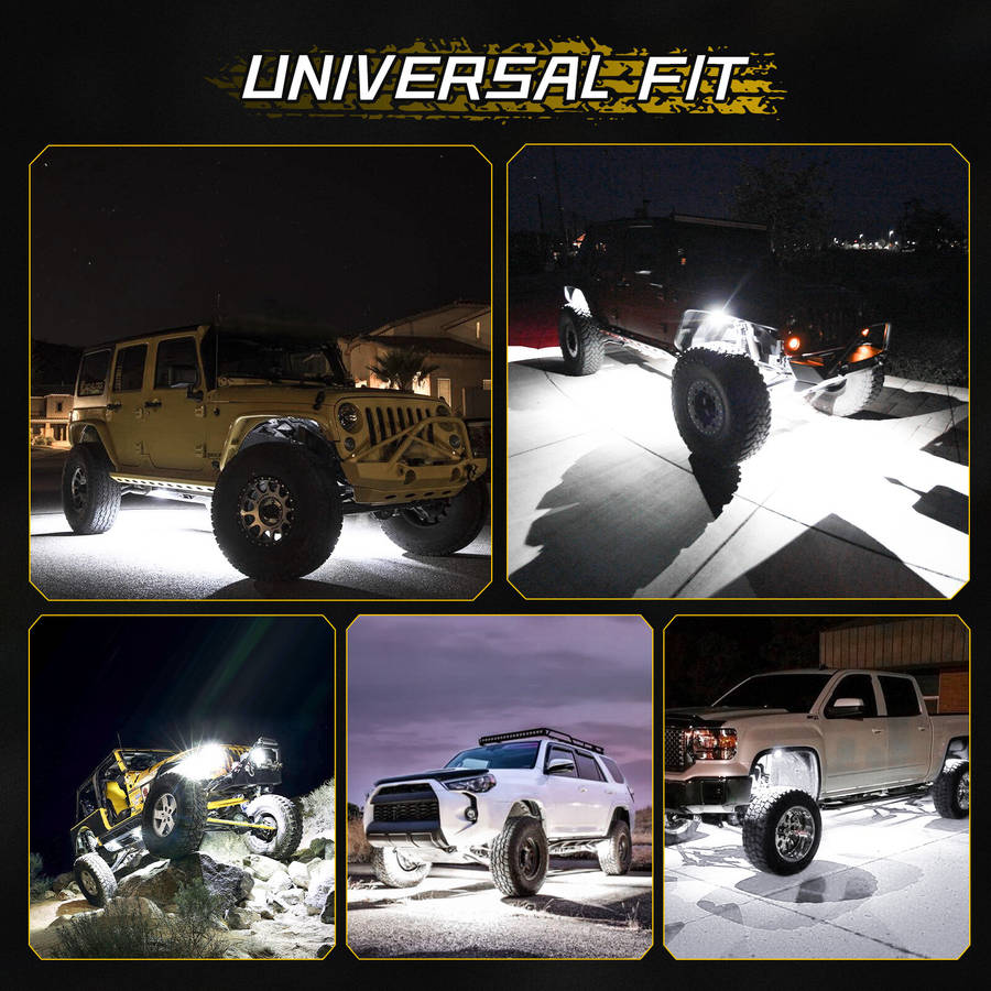 #4 - NovSight A500-RK-1 4PCS Car Chassis Lights 3200LM 6000K 1 For 4 White Light Car Chassis Lights
