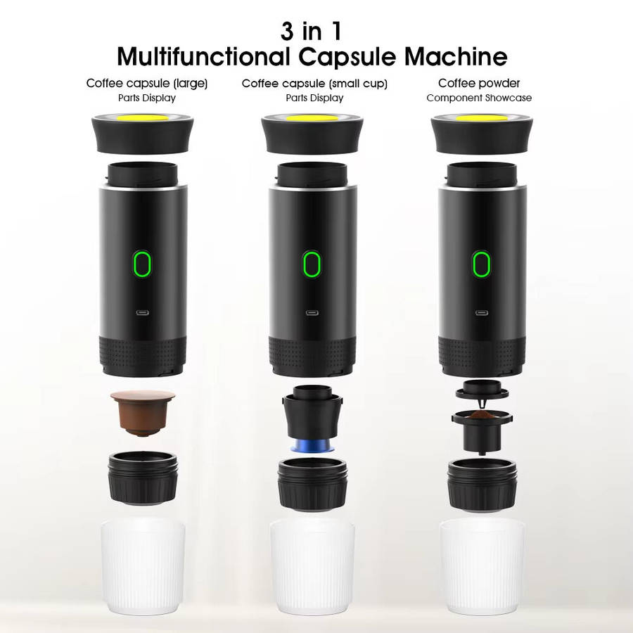Black - IPRee Portable Wireless Electric Espresso Coffee Machine For Travel Car Home Camping Coffee