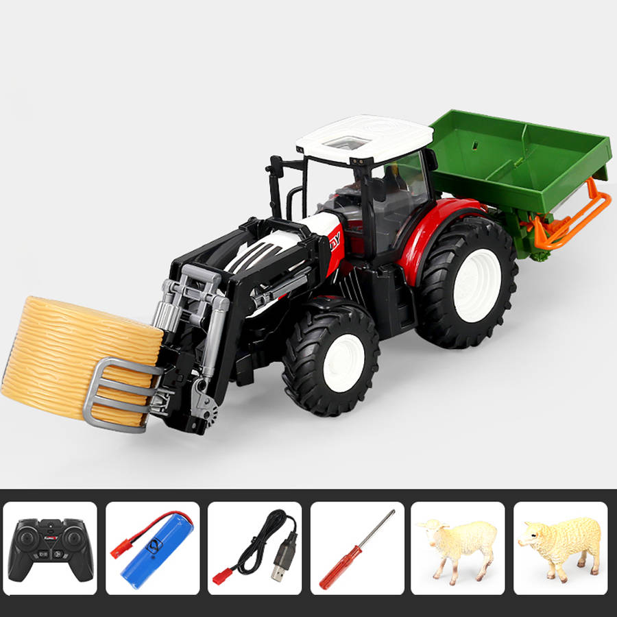 Red - THE LINK 6685 1/24 3 in 1 Electric Farmer Car RC Car for Kids Toys