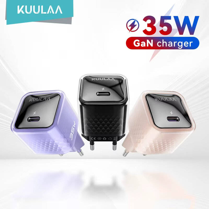 White & US Plug - [GaN Tech] KUULAA KL-CD73 35W 1-Port USB PD Charger USB-C PD Fast Charging Wall Ch