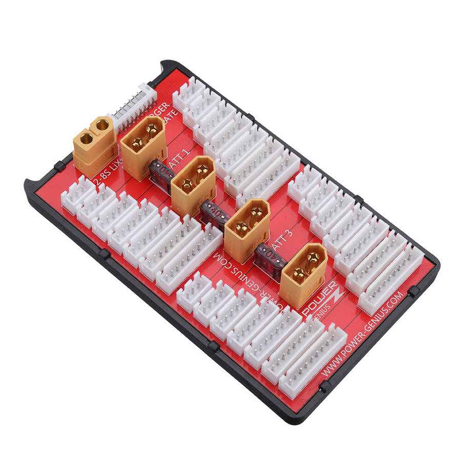 2 IN 1 PG Parallel Charging Board XT60 Plug Supports 4 Packs 2-8S Lipo Battery For RC Models Multico
