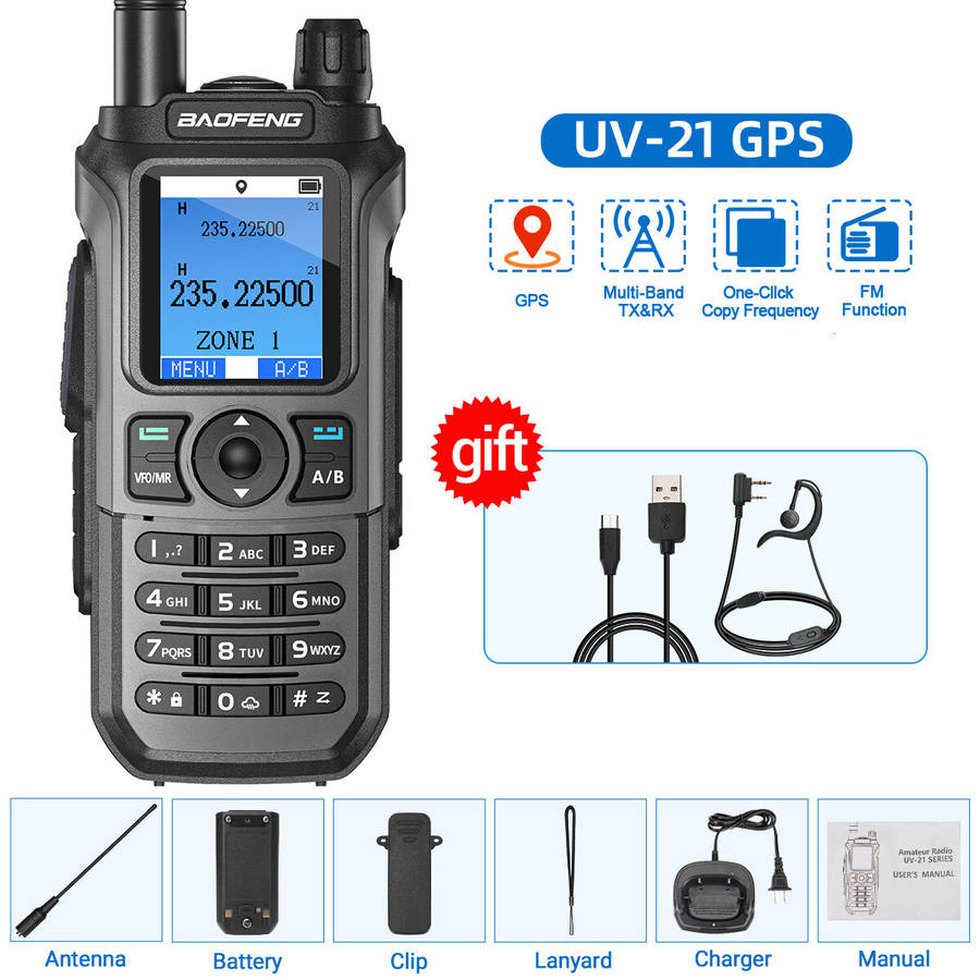 Orange - Baofeng UV-21 Pro Two-Way Radio Handheld Walkie Talkie GPS Positioning 5KM Range 999 Channe