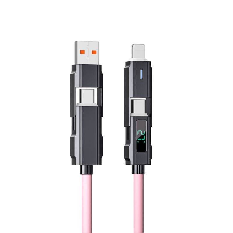 Purple - Multifunctional 4 in 1 Fast Charging USB Type C Cable for Phone Xiaomi High-Speed Data Tran