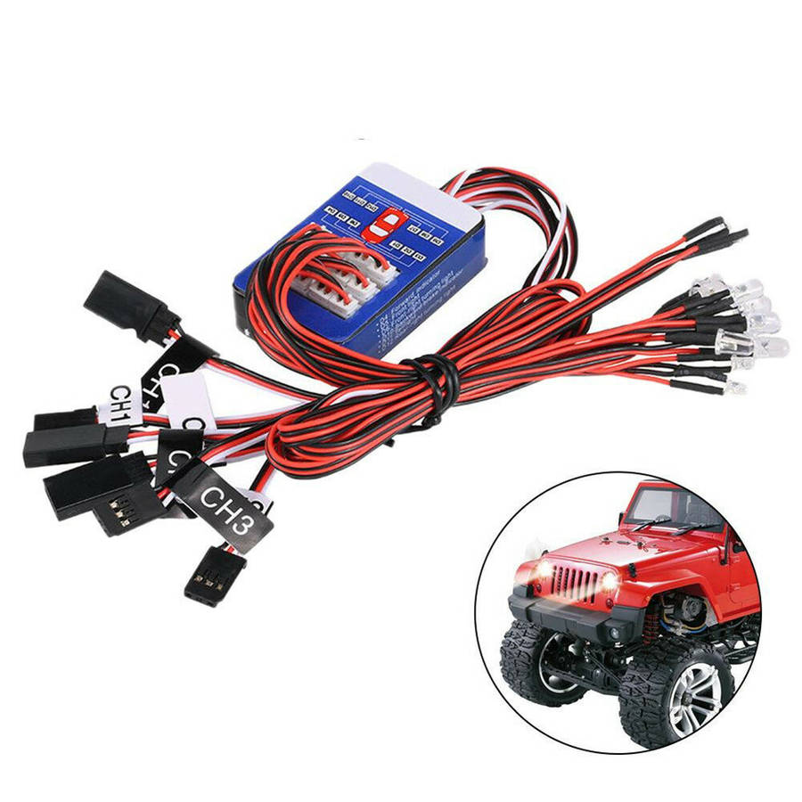 Simulation Flash Light 12 LED Lighting Kit Steering Brake for 1/10 Scale Models RC Car Yokomo Tamiya