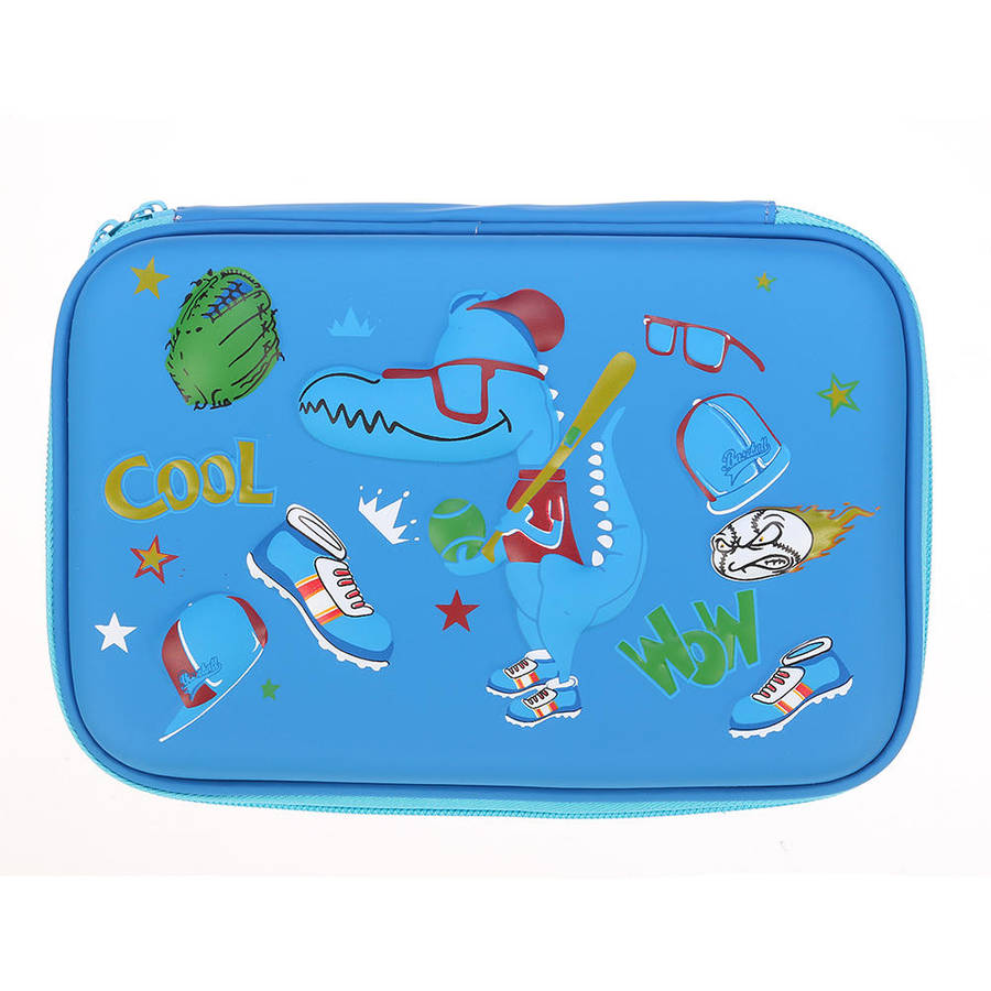 Blue - EVA Cartoon Pencil Case Pen Bag Large Mermaid Crocodile Dinosaur Pencil Box Kids School Stude
