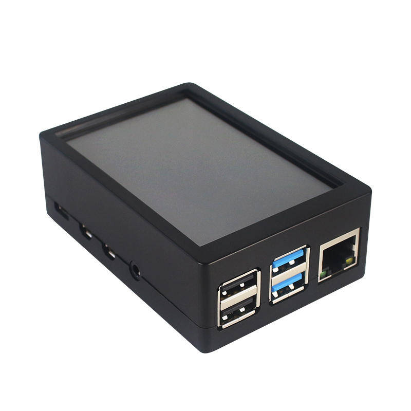 Black - 3.5inch TFT 480*320 50FPS Touch Screen Display ABS Case Kit for Raspberry Pi 4B