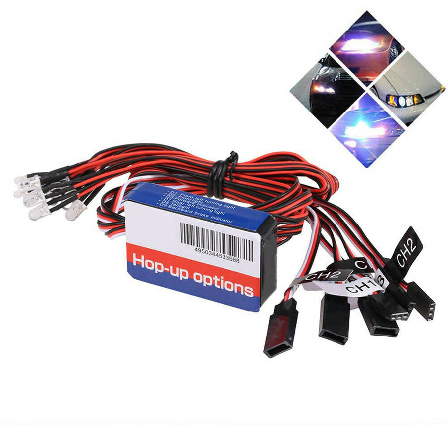 Simulation Flash Light 12 LED Lighting Kit Steering Brake for 1/10 Scale Models RC Car Yokomo Tamiya