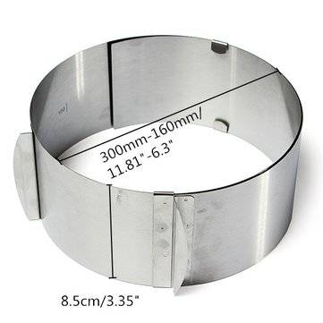 6 to12 Inch Stainless Steel Adjustable Mousse Cake Ring Baking Mold