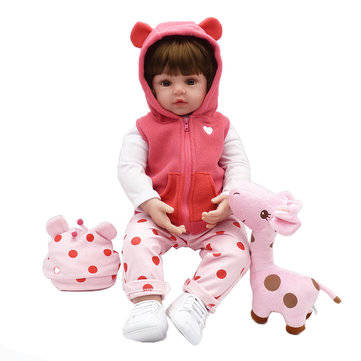 19" Lifelike Silicone Vinyl Reborn Baby Dolls Realistic Newborn Girl Doll Gifts