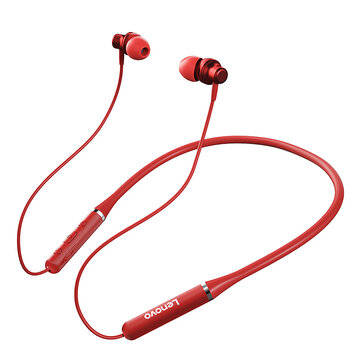Lenovo XE05 Wireless bluetooth 5.0 Neckband Headphone Magnetic Waterproof Wired Cont... (COLOR: RED)