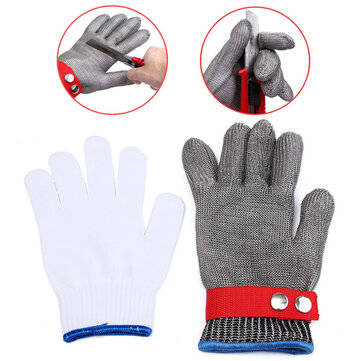 Safety Cut Stab Resistant Stainless Steel Metal Mesh Gloves Grade 5