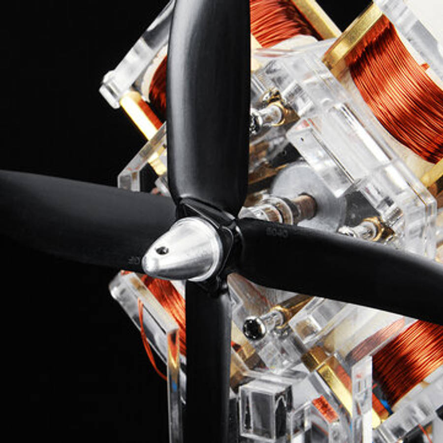 Four Coil Brushless Motor Fan Blade High-speed Turbine Hall Electric Machine Model